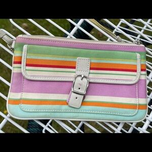 Coach Hampton multi colored wristlet